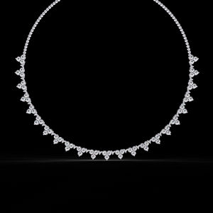 Collar de tenis de diamantes cultivados en laboratorio brillante de señora en oro rosa blanco amarillo sólido de 14 quilates con un diamante redondo - Product Image 3