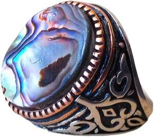 Wholesale Men Ring New Arrival Natural Abalone Shell Gemstone <b>Birthday</b> <b>Gift</b> Heavy Mens Ring Jewelry 925 Sterling Silver Ring - Product Image 1