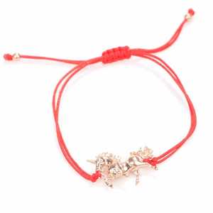 สร้อยข้อมือเงินแท้ 925 ประดับด้วยด้ายสีแดงรูปม้า - Product Image 3