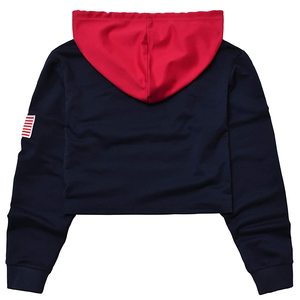 Women's <b>Winter</b> Summer Hooded Crop <b>Top</b> Embroidered Printed Breathable Terry Fabric Anti-Shrink Anti-Wrinkle Anti-Pilling Quick - Product Image 2