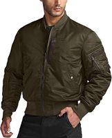 Blouson Bomber Unisexe Décontracté d'Extérieur Hiver Coupe-Vent Imperméable Rembourré MA-1 avec Capuche Couleur Unie