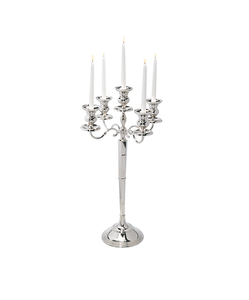 Candélabre de couleur argent en aluminium à 5 bras de conception fantastique Candélabre de taille et de forme personnalisées de qualité exclusive - Product Image 1