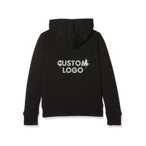 Sweat à capuche personnalisé en molleton 100 % coton épais avec strass pour homme, style streetwear, col montant, doublure hiver, logo personnalisé - Product Image 3