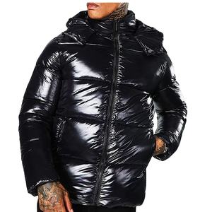 OEM veste d'hiver rembourrée chaude et brillante avec logo personnalisé veste légère à bulles brillante fabrication de doudoune expédition DDP - Product Image 5