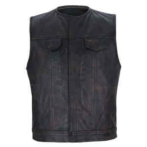 Gilets de moto décontractés et personnalisés pour hommes Gilet en cuir de vachette de moto original Gilet en cuir de vachette de meilleure conception pour moto - Product Image 4