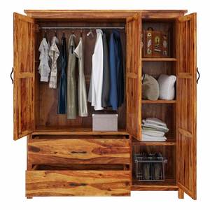 Armoire de chambre à coucher moderne en bois massif artisanal avec tiroirs pour hôtels et appartements par Java Wood Furniture - Product Image 3