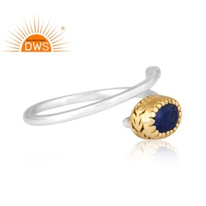 Best selling fine sterling silver natural <b>Lapis</b> <b>Lazuli</b> gemstone adjustable <b>ring</b> custom jewelry manufacturer - Product Image 3