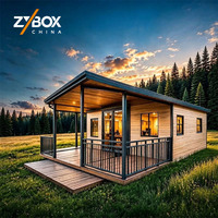 ZYBOX Breezy 20ft 40ft Villa Modulaire de Luxe Préfabriquée en EPS avec Mur en Verre Panoramique Maison Conteneur Extensible OEM ODM