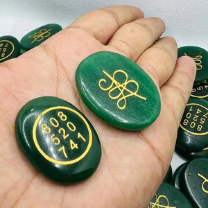 Chất Lượng Cao Tự Nhiên Màu Xanh Lá Cây Ngọc Bích Zibu Đồng Xu Thủ Công Đánh Bóng Khắc Không Thấm Nước Tình Yêu Phong Thủy Chữa Bệnh Đá Quý Môi Trường - Product Image 3