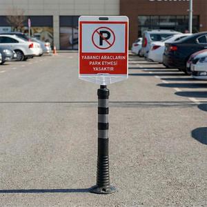 Juego de Delimitadores de Acero de Doble Cara para Estacionamiento de Autos (Negro) - Product Image 2