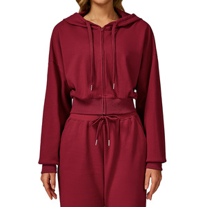 Survêtement personnalisé pour femmes pour l'extérieur quantité minimale de commande bas Ensemble de 2 pièces décontracté à motif uni pour l'hiver Couleur personnalisée - Product Image 4