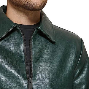 Chaqueta de Cuero para Hombre de Moda al por Mayor, Chaqueta de Cuero PU para Hombre, Chaqueta de Cuero de Alta Calidad - Product Image 6