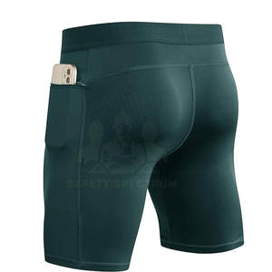 Shorts de compression sportifs mi-longs à taille élastique sur mesure respirants pour hommes Gym Fitness Haute qualité - Product Image 4
