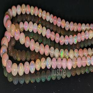 ลูกปัดโอปอลไฟเอธิโอเปีย16นิ้ว100% ลูกปัดหิน AAA + ลูกปัดหินธรรมชาติทำด้วยมือของขวัญที่มีผิวเรียบ - Product Image 1