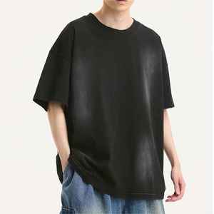 2025 unisexe Vintage mode T-Shirt personnalisé dégradé couleur coupe ample goutte épaule 100% coton Offre Spéciale en gros lavé - Product Image 6