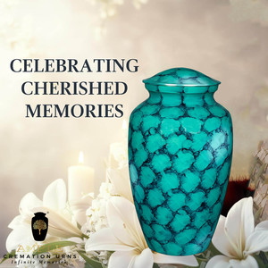 โกศเผาศพทำมือสไตล์ยุโรป/อเมริกัน สีฟ้าพิมพ์ลาย ขนาด 10 นิ้ว เป็นมิตรกับสิ่งแวดล้อม ทนทาน - Product Image 5