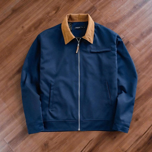 Chaqueta para hombre y mujer hecha de tela de algodón color caqui con cuello de terciopelo V6 grueso de 2 capas. - Product Image 2