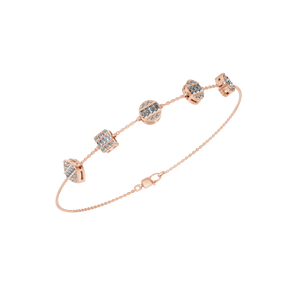 Geometric Baguette Cut Lab Grown Diamond Tennis <b>Bracelet</b> 14k Solid Gold Rose Gold Accents Contemporary Statement Jewelry Classic - Product Image 5