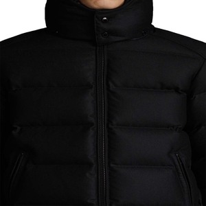 Veste matelassée 2025 noire d'hiver avec logo personnalisé et capuche réglable, veste en duvet de canard - Product Image 2