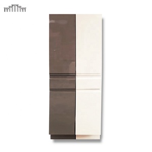 Nueva tendencia PET Alto brillo Superposición completa Puerta de losa Estructura sin marco europea RTA Armarios de base de cocina Unidades para apartamento - Product Image 3