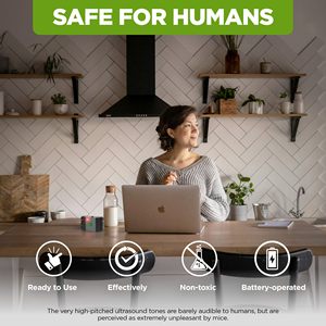 Ultrasound Plastic <b>Mouse</b> Rat <b>Repellent</b> Pest Control Device Batteries Solid Non Toxic Odorless Easy Install for Home Kitchen - Product Image 3
