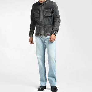 Veste en jean pour hommes à col rabattu de couleur personnalisée Veste d'hiver légère et respirante de grande taille en extérieur - Product Image 6