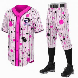 ชุดเครื่องแบบชุดกีฬาเบสบอลชุดเจอร์ซีย์และกางเกงผลิตตามสั่งสำหรับโรงเรียนวิทยาลัยหรือสโมสรการแข่งขันกีฬา - Product Image 2