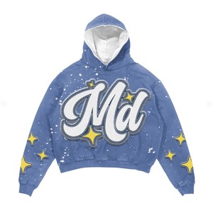 Ensemble pantalon de survêtement et sweat à capuche évasé surdimensionné pour homme unisexe survêtement d'hiver brodé avec patch imprimé - Product Image 2