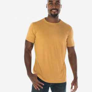 T-shirt d'été en coton de bambou biologique pour hommes T-shirt à manches courtes naturel pour hommes T-shirt écologique teint en couleur unie pour hommes - Product Image 5
