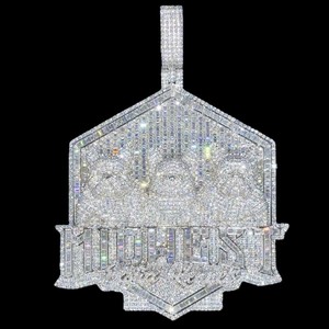 Pendentif en diamant certifié IGI plaqué or blanc 14 carats personnalisé de haute qualité Pendentifs et breloques pour hommes de style Hip Hop - Product Image 1