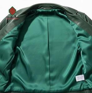 Blouson aviateur en cuir synthétique vert A-2 fait main |   Vêtements d'extérieur d'hiver décontractés pour hommes |   Manteau aviateur classique Doublure en laine |   Offrez-lui un cadeau - Product Image 3