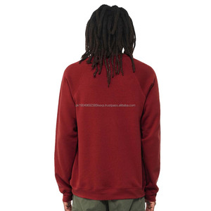 Bella toile 3901 unisexe éponge polaire col rond 100% coton sweat Cardinal hommes manches raglan col rond sweat - Product Image 3