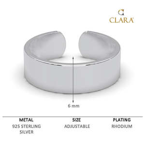 NOVAMART Fine Pure 925 Sterling Silver Broad <b>Finger</b> <b>Ring</b> Geometric Pattern with 10K Gold 14K Platinum Rhodium Plated Zircon Inla - Product Image 6