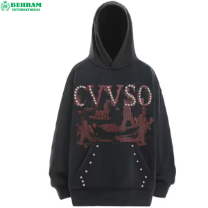 เสื้อฮู้ดดี้ฤดูหนาวแบบยูนิเซ็กซ์ ผ้าฝ้าย 100% หนัก 600 กรัม ผ้าเฟรนช์เทอร์รี่ พิมพ์โลโก้ตามสั่ง พิมพ์ลายสกรีน ประดับด้วยคริสตัล  เสื้อสเวตเชิ้ตแบบสวมหัว - Product Image 3
