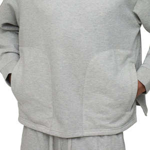 Pull à capuche pour hommes avec logo brodé personnalisé, sweat-shirt surdimensionné en molleton de coton confortable teint en couleur unie pour la promotion de la marque - Product Image 4