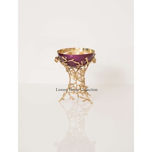 Gold Color <b>Tree</b> Branch Shape Holder and Burner <b>Stand</b> and Bowl Shape Metal Pink Color Burner Best Quality Attractive Supplies - Product Image 6