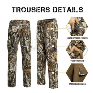 Pantalones de Caza para Hombre, Invierno, Transpirables, Ligeros, Resistentes al Agua, Poliéster/Algodón, Rendimiento en Exteriores, Fuente de Fábrica - Product Image 3