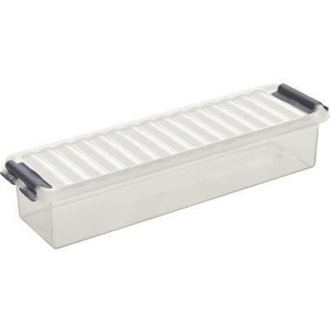Plastic <b>Storage</b> <b>Box</b> 27x6x8.6cm 0.9L Transparent Sunware Q-Line - Product Image 1