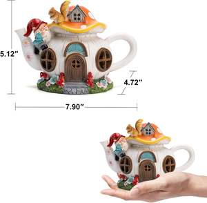 Lámpara Solar LED con Forma de Casa de Hadas de Champiñón, Decoración de Jardín, Estatua de Gnomo y Figura de Ardilla con Tetera, Regulable, para <span class=keywords><strong>Mujeres</strong></span> - Product Image 2