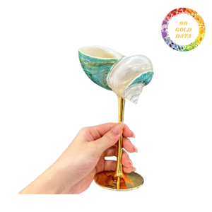 Elegant coastal seashell wine <b>glass</b> | Handcrafted for upscale bars/weddings and home decor - Product Image 1