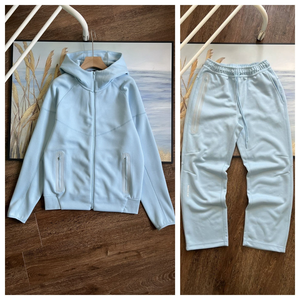 2025 venta al por mayor de chándal personalizado para hombre con capucha patrón sólido tela tejida nuevo diseño para la temporada de otoño impresión Digital - Product Image 3