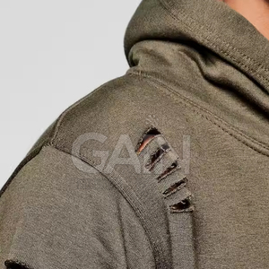 Survêtements de détresse pour hommes, de couleur unie, à prix de gros, survêtements de quantité minimale de commande bas pour hommes. - Product Image 5