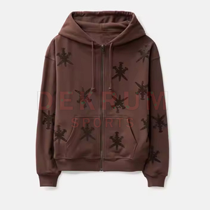 ออกแบบสีสันเฉพาะตัว เสื้อฮู้ดสตรีทแวร์ผู้ชายสำหรับฤดูหนาว ประดับด้วยคริสตัล แห้งเร็ว พิมพ์โลโก้ตามสั่ง - Product Image 3