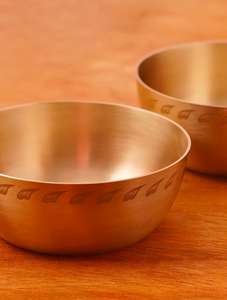 ชุดรับประทานอาหารค่ำทองเหลืองบริสุทธิ์สำหรับร้านอาหารดีไซน์ทันสมัยชุดกลมชามทองเหลืองสำหรับใช้ในบ้านโรงแรม - Product Image 2