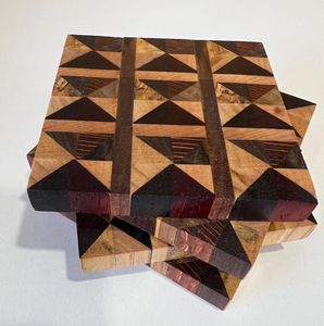 Classic <b>Square</b> Wooden Coaster <b>Set</b> with Holder Durable Natural Wood Coasters for Home & Office Use Stone Coasters - Product Image 1