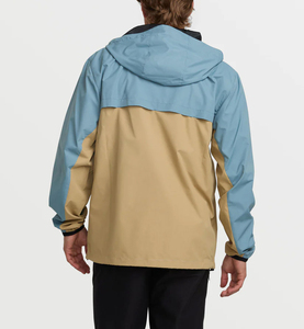 Veste de randonnée imperméable d'extérieur 100% polyester personnalisée, vêtements de course pour homme, coupe-vent, respirante, à capuche, veste de pluie - Product Image 5