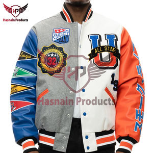 Parche bordado de etiqueta privada personalizado para hombre, chaquetas Universitarias de Trabajo, forro polar deportivo fino, estilo béisbol, soporte largo, talla grande, Invierno - Product Image 4