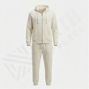 Conjunto Deportivo de Dos Piezas para Hombre, Sudadera con Capucha y Cremallera de Algodón, para Entrenamiento, Trotar, Gimnasio, Fitness - Product Image 1