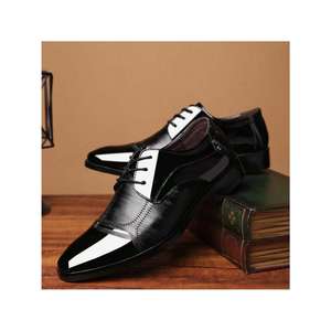 Men's formal dress <b>shoes</b> - soft flat-bottomed lace-up leather casual <b>shoes</b> - Product Image 5