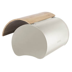Nueva llegada caja de pan de Metal para utensilios de cocina tapa de madera caja de pan de Metal revestido Blanco alto en demanda último diseño de la India 2025 - Product Image 2